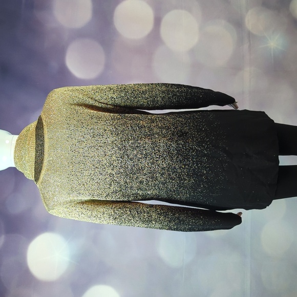 GNW Great Northwest sz S Cowlneck Two Tone Metallic Glits and Glam Ombre Sweater - Picture 3 of 4